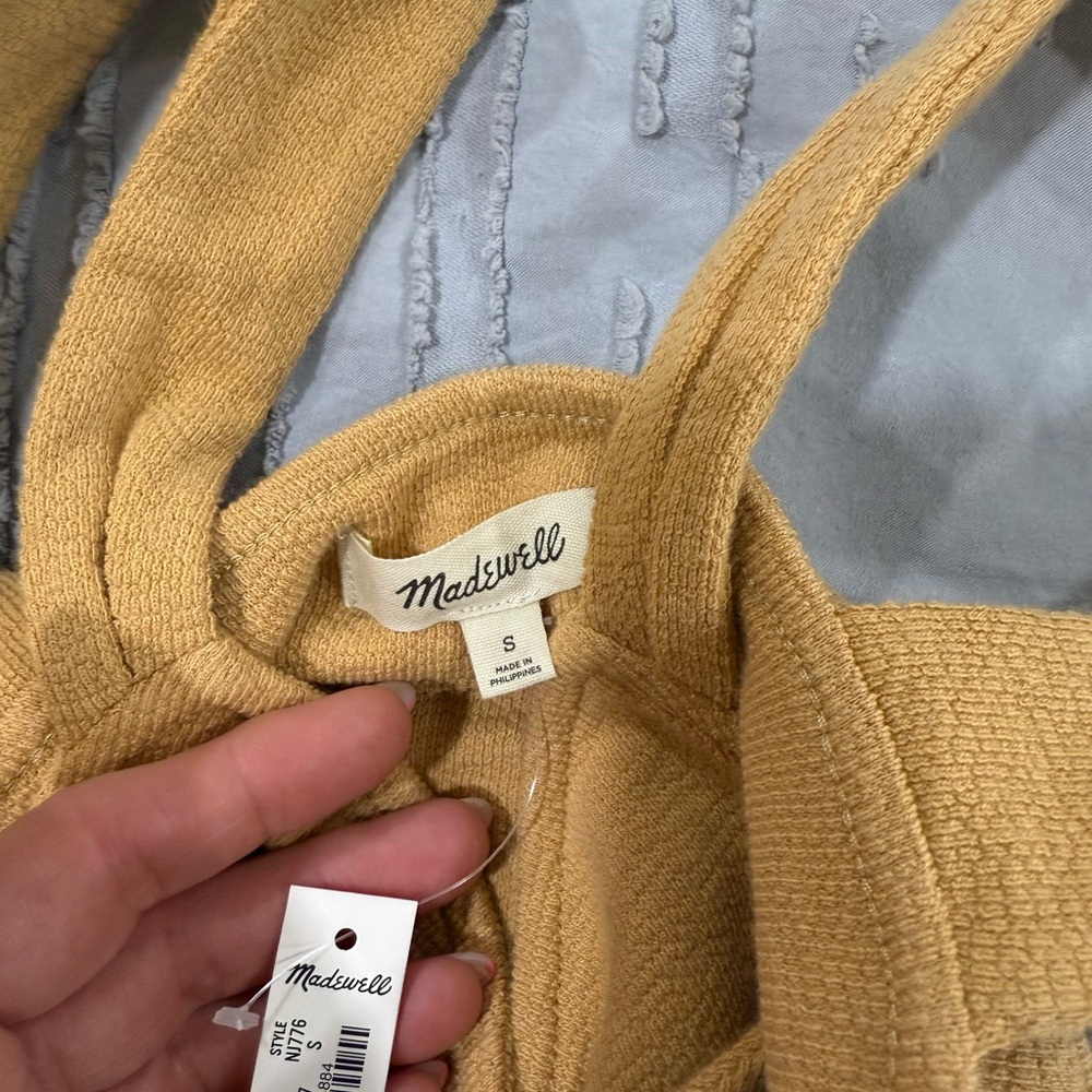 Madewell Women's Tan Twist-Front Cut Out Crop Top Small NWT - Picture 8 of 8